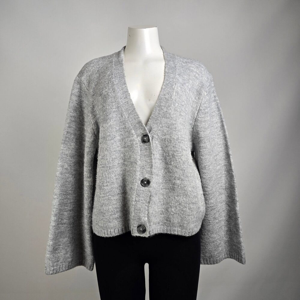 Grey Knit Button Up Cardigan Size M/L
